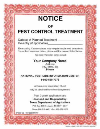 7083 Notice of Treatment Sign