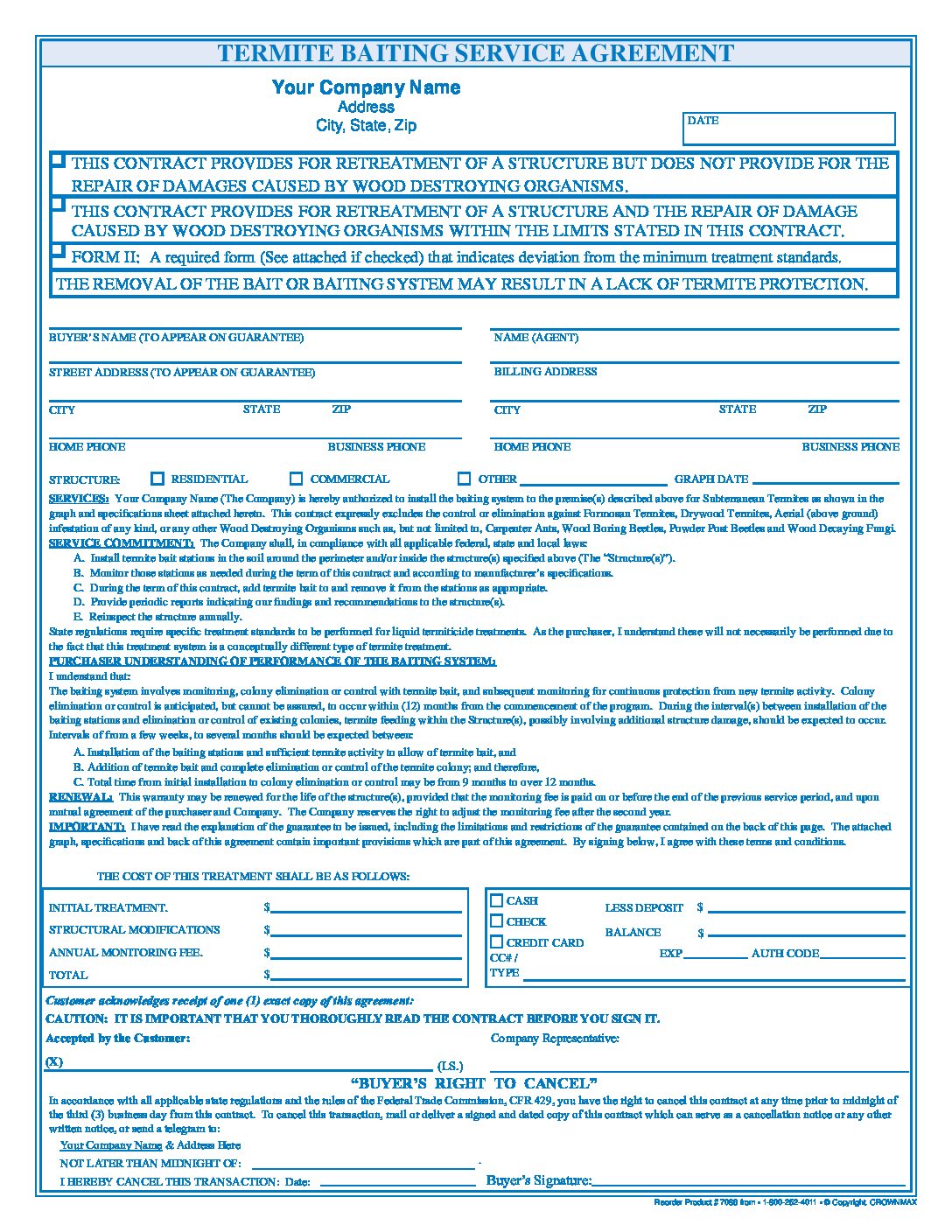 7086 - Termite Baiting Service Agreement