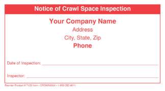 7123 Crawl Space Inspection Label