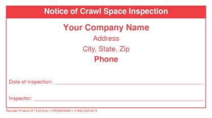 7123 crawl space inspection label