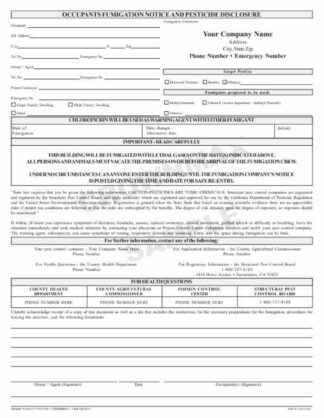 7132 CA Occupants Fumigation Notice & Pesticide Disclosure