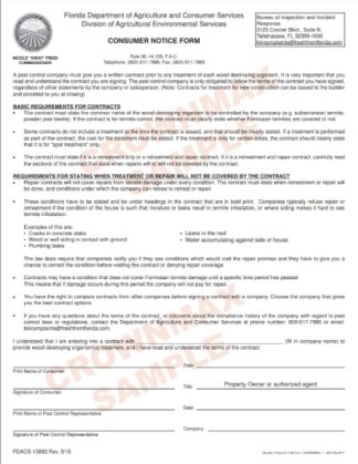 7148 Florida FL Consumer Notice Form