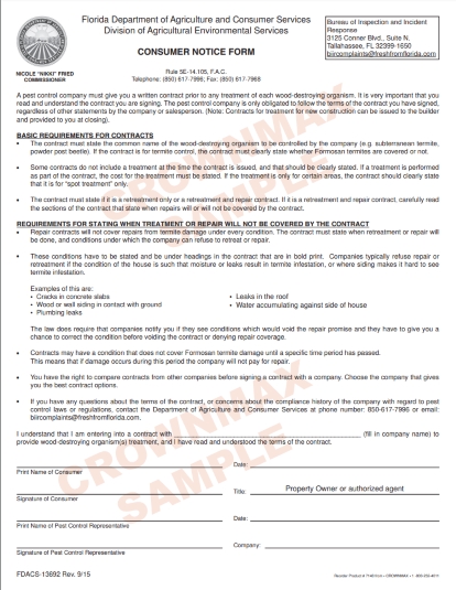 7148 florida fl consumer notice form