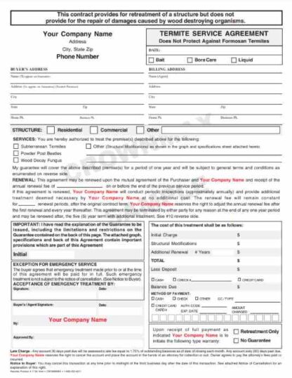 7157 Termite Service Agreement