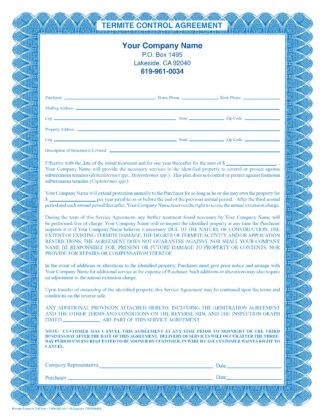 7163 Termite Control Agreement