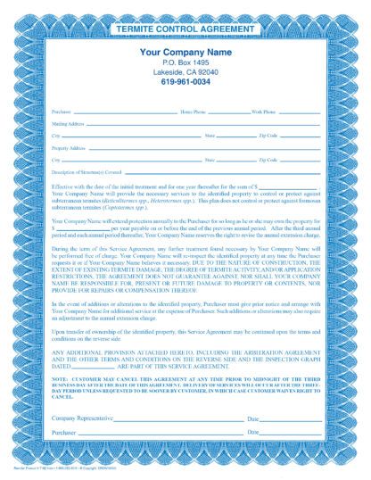 7163 Termite Control Agreement