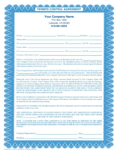 7163 termite control agreement