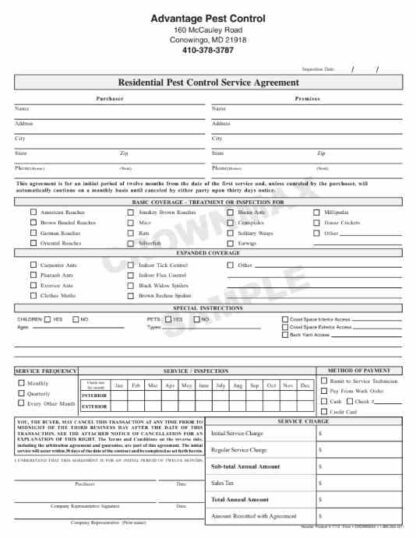 7173 residential service agreement