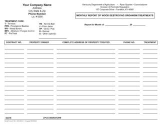 7180 Monthly Report of WDO Treatments