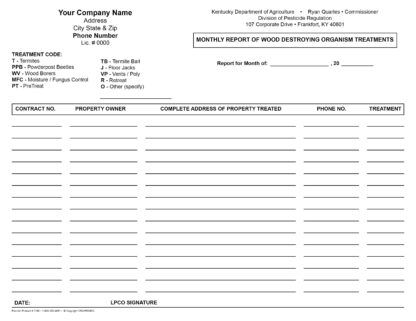 7180 Monthly Report of WDO Treatments