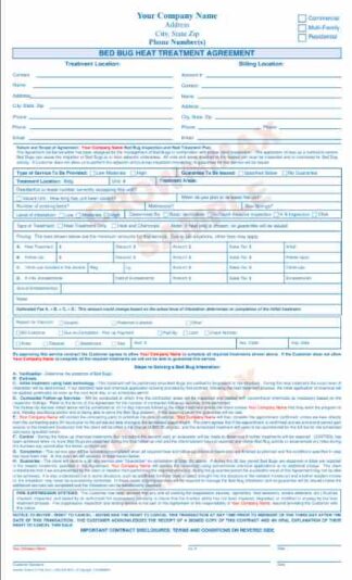 7186 Bed Bug Heat Treatment Agreement
