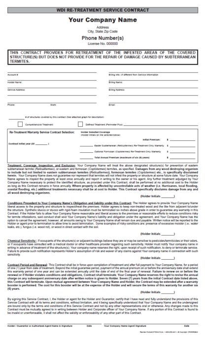 7206 - WDI Re-Treatment Contract