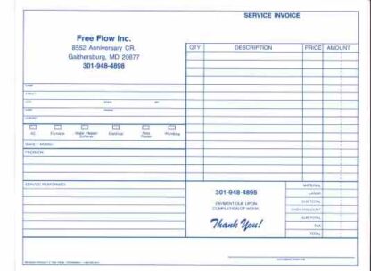 7233 - plumbing service invoice