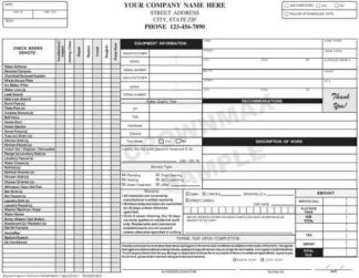 7243 Plumbing Work Order / Invoice