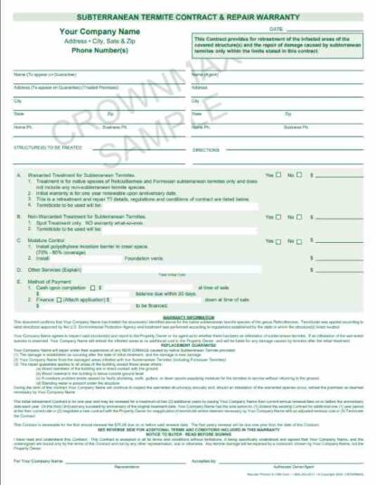 7267 subterranean termite contract & repair warranty