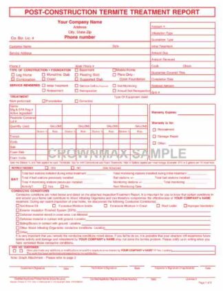 7275 Post Construction Termite Treatment Report