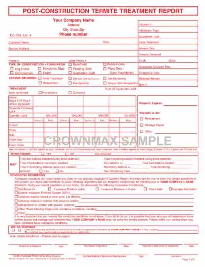 7275 post construction termite treatment report