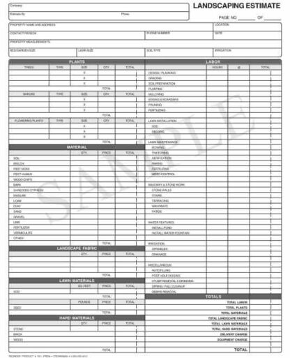 7912 landscaping estimate