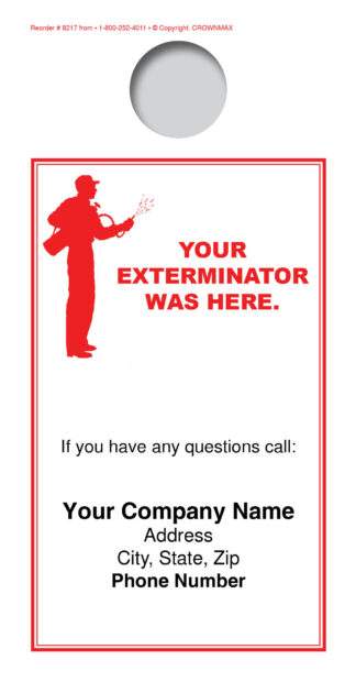 8217 Your Exterminator Was Here door hanger