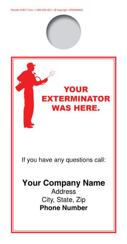 8217 Your Exterminator Was Here door hanger