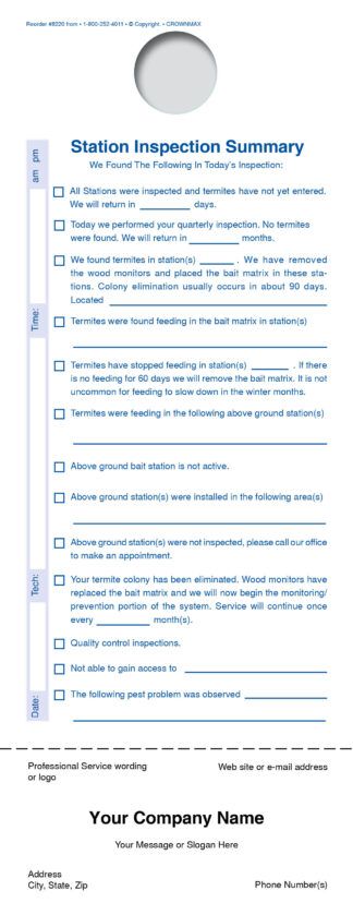 8220 Station Inspection Summary