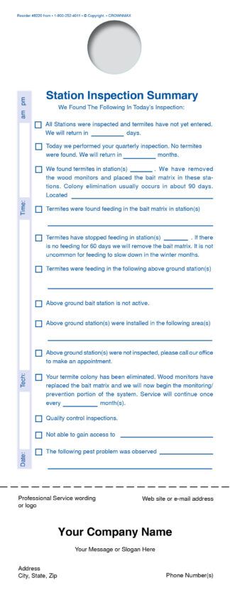 8220 Station Inspection Summary