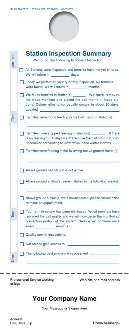 8220 Station Inspection Summary