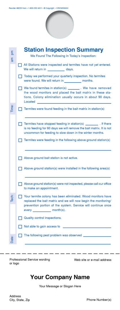 8220 station inspection summary