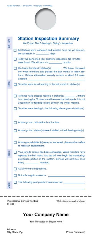 8240 Station Inspection Summary