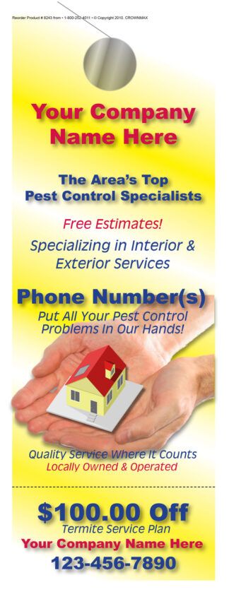 8243 Door hanger for Pest Control Advertising