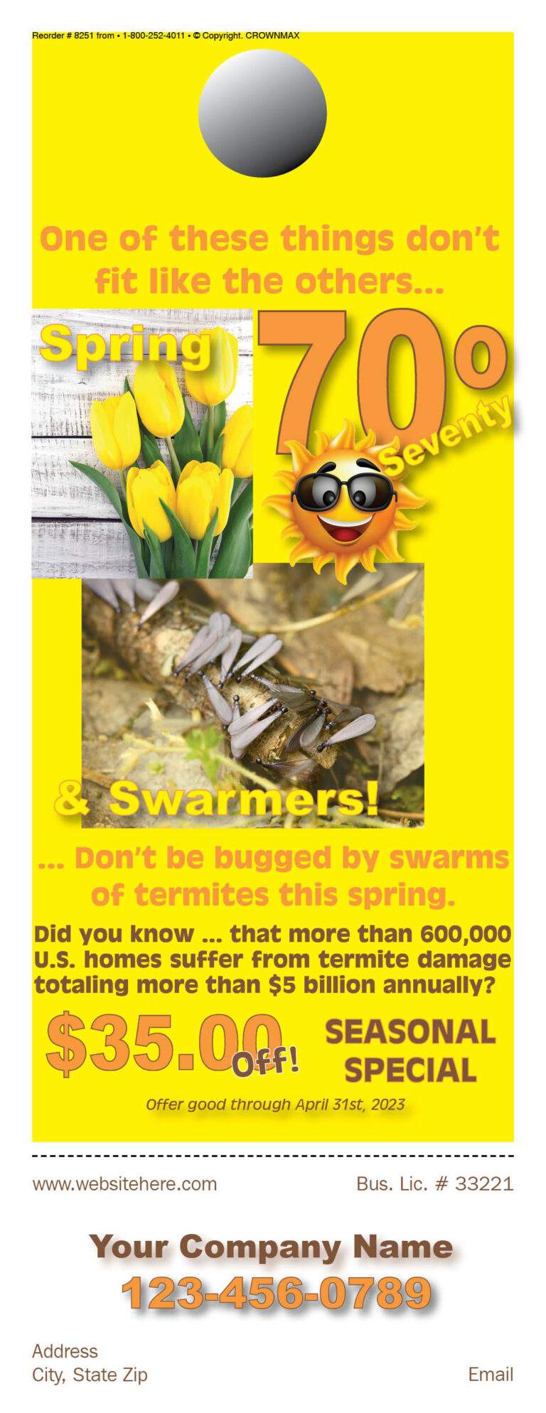 8251 Spring Swarmers Termites Door Hanger