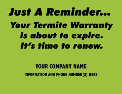 8332 - reminder postcard termite warranty