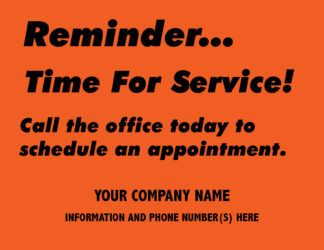 Reminder Postcard Time For Service