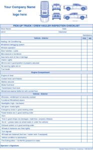 Inspection checklist